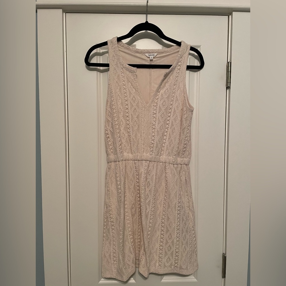 Splendid Cream Lace Sleeveless Dress